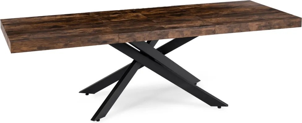 HAMPTON bővíthető asztal 160-240 cm rusztikus tölgy/fekete