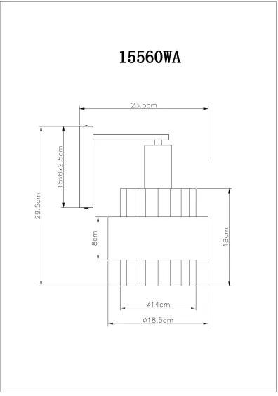 Globo 15560WA - MILLEY fali lámpatest 1xE27/60W/230V