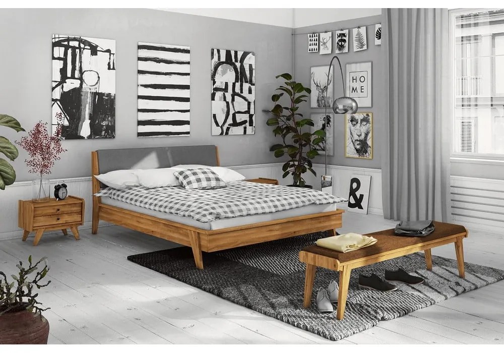 Tölgyfa pad narancssárga ülőrésszel Retro - The Beds