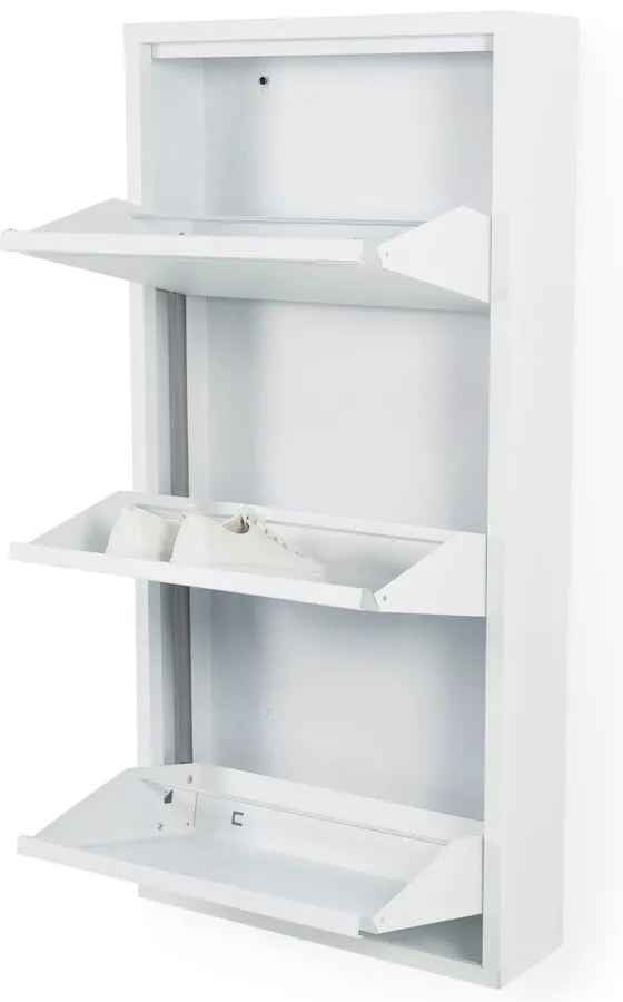 Fehér fém billenő ajtós cipőtartó 50x103x15 cm Billy – Spinder Design