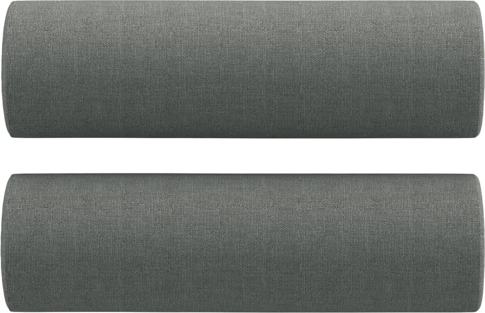 vidaXL 2 db sötétszürke szövet díszpárna Ø15x50 cm