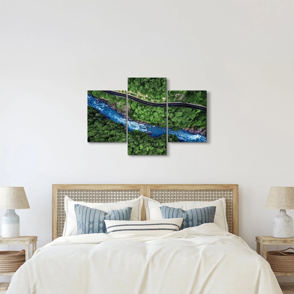 Kép - folyó a hegyek között, Kaukázus, Oroszország (90x60 cm)