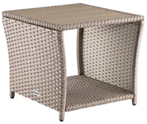 Casaria® Vedis rattan asztal 45x45x40 cm - krém