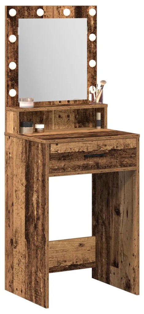 Sminktükör fiókkal polcokkal Öreg fa 50 x 41 x 135 cm Faanyag