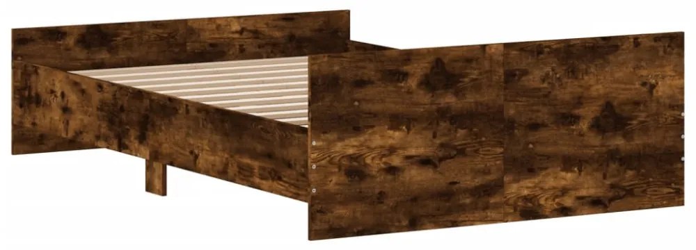 füstös tölgy színű ágykeret fej- és lábtámlával 120 x 200 cm