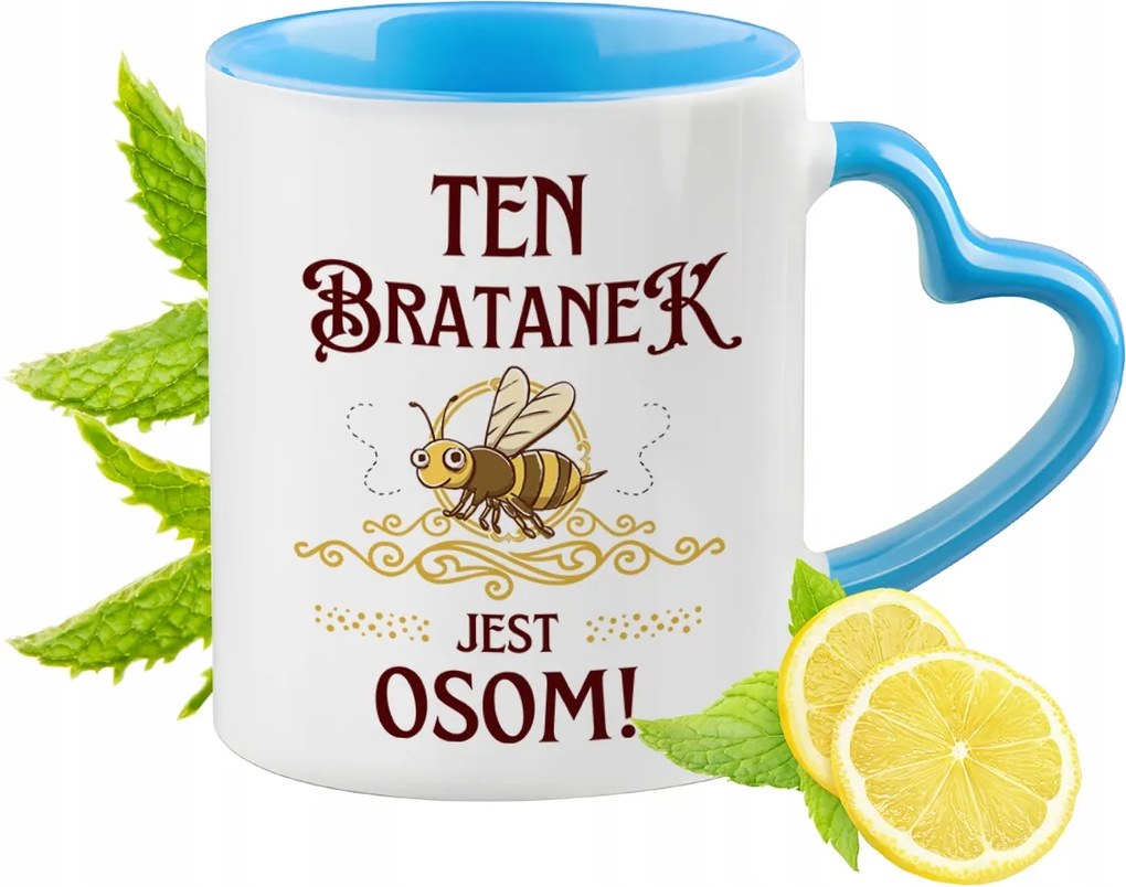 Unokaöcsémnek Kék Bögre Szív Alakú Füllel Kávé Ajándék