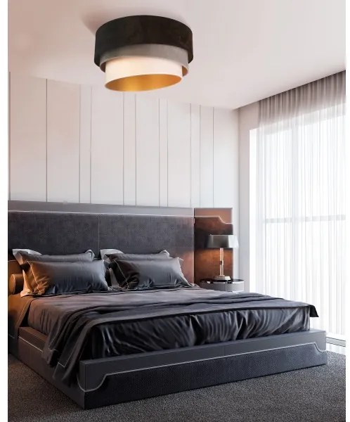 Duolla - Mennyezeti lámpa DEVON 1xE27/40W/230V átm. 45 cm fekete/szürke/bézs