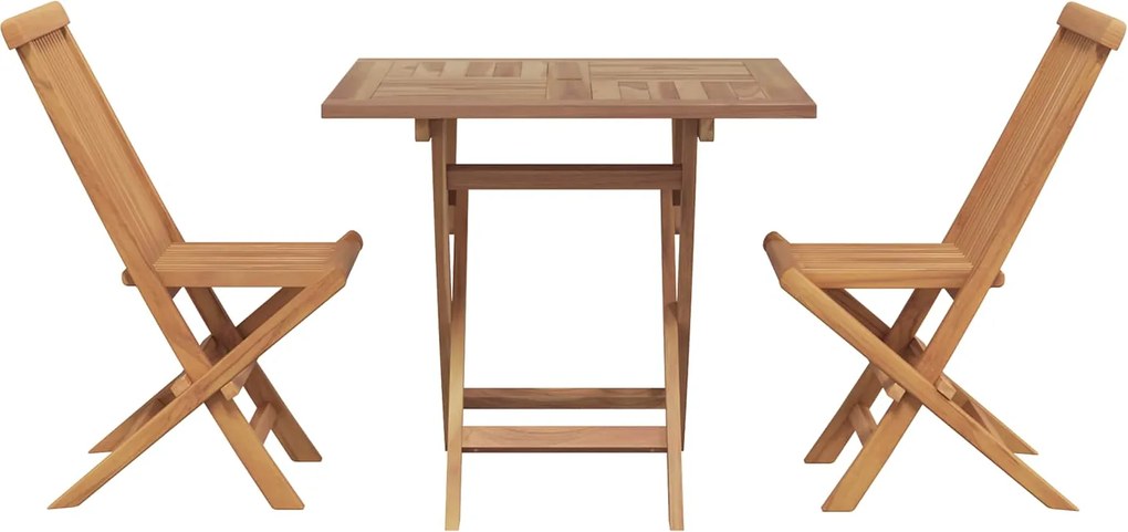 vidaXL Kert étkező szett 3 pcs Barna Tömör Akácfa