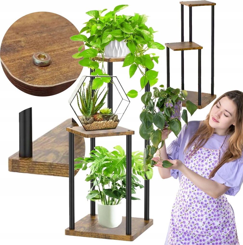 Álló Virágágyás Virágok Növények Fém Fa Loft Állvány