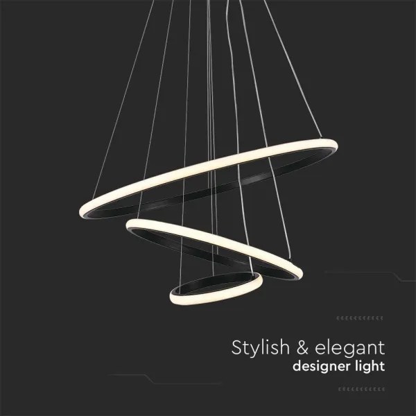 LED Csillár zsinóron LED/32W/230V 3000K fekete