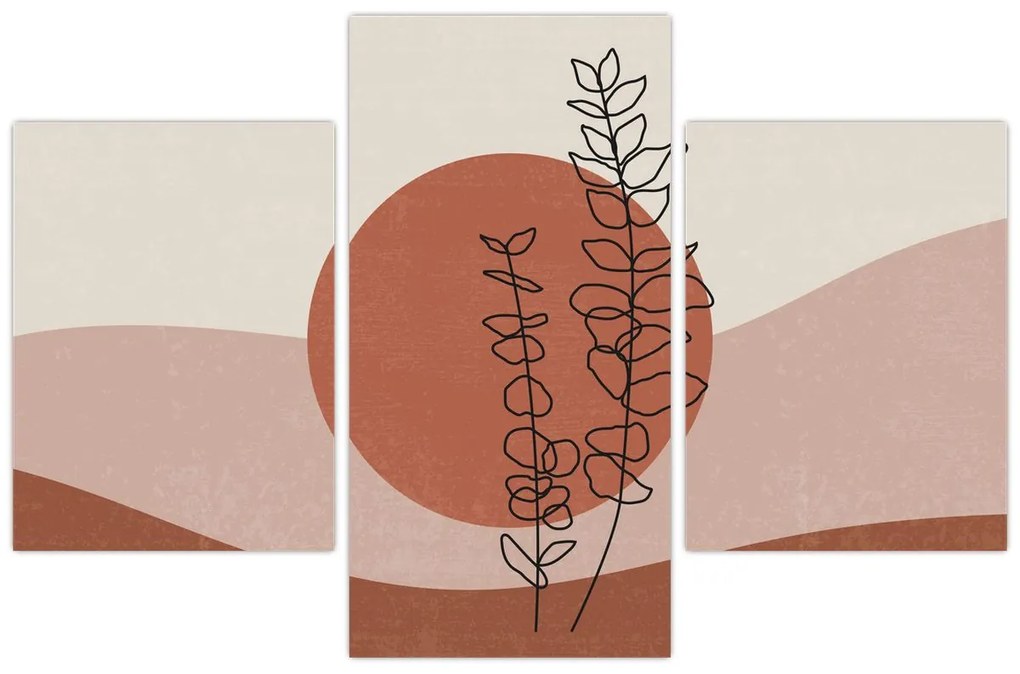 Kép - Boho levelek N⁰1 (90x60 cm)