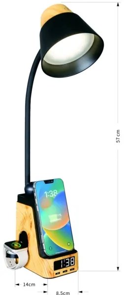 Immax 09000L - LED+CCT dimmelhető asztali lámpa Qi vezeték nélküli töltővel, IDEAL LED/8W/230V, bézs