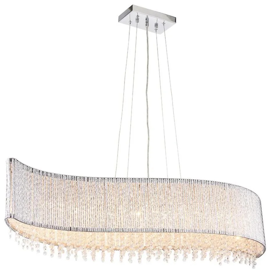 Endon 81979 - GALINA drótkábelre függesztett kristály csillár, 8xG9/25W/230V, fényes króm