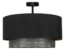 Duolla - Felületre szerelhető csillár BOHO RATTAN 1xE27/15W/230V átm. 45 cm fekete