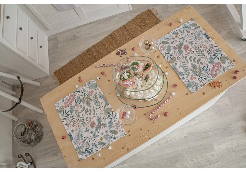 Karácsonyi szövet tányéralátét készlet 2 db-os 45x35 cm Pastel Christmas - Butter Kings