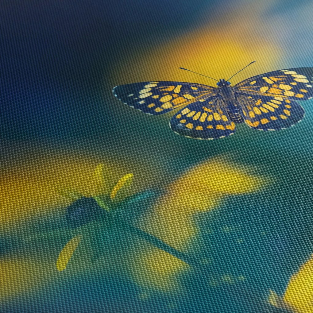 Kép - Sárga pillangó virággal (120x50 cm)