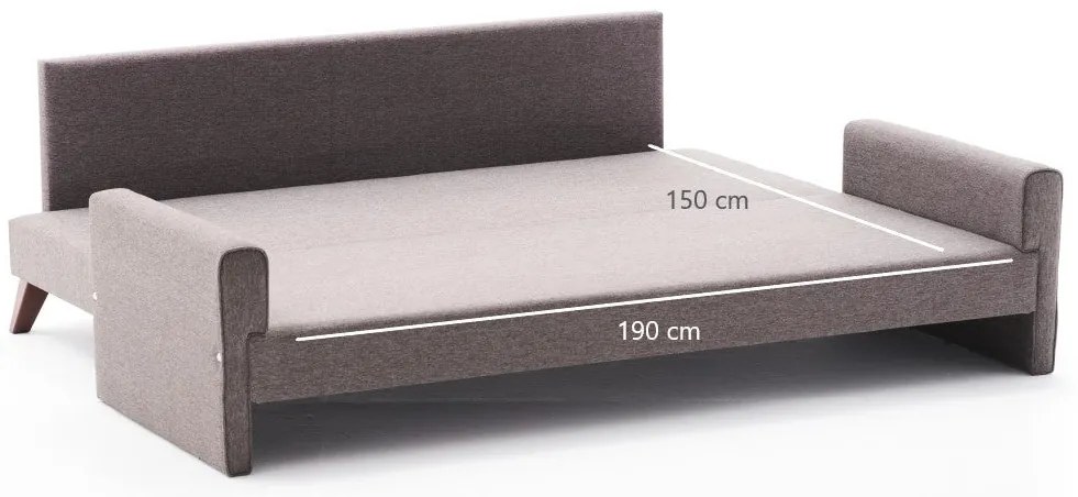 3 személyes kanapéágy Bella Sofa - Barna