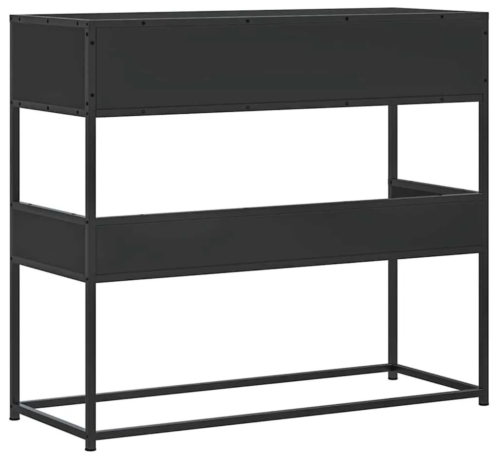 fekete szerelt fa tálalóasztal 90x35x80 cm