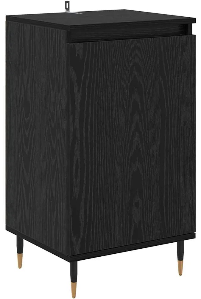 Széf 2 pcs Fekete tölgy 40 x 35 x 70 cm Műszaki fa és vas