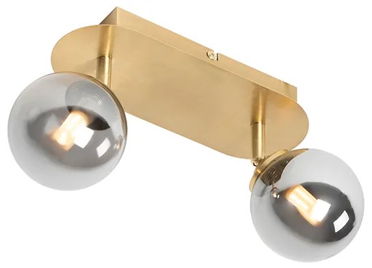 Spotlámpa arany 2-lámpás állítható füstüveggel - Athén