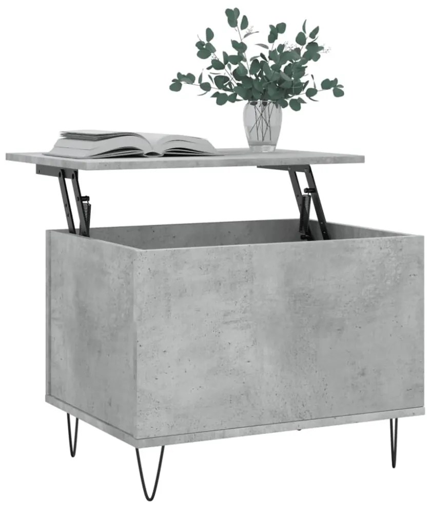 betonszürke szerelt fa dohányzóasztal 60 x 44,5 x 45 cm