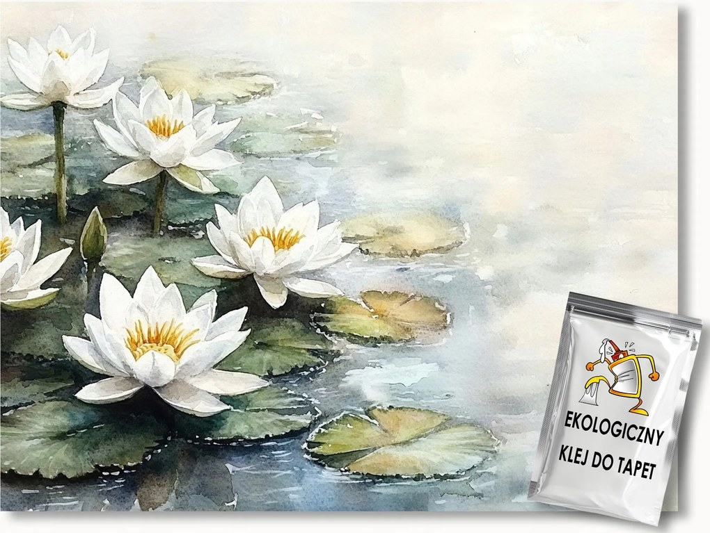 Fotótapéta Flizelina Természet Tó Virágok Liliomok Nenufary 152,5x104 ragasztó