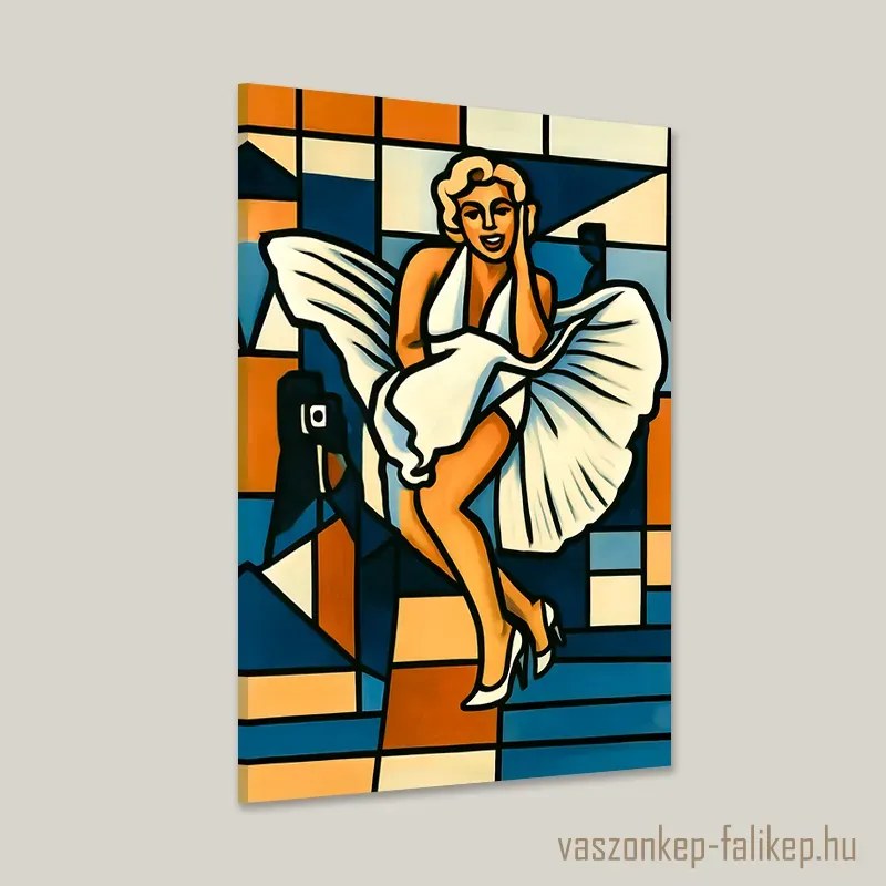 Marilyn Monroe híres szoknyalibbenős jelenete újragondolva falikép – modern ikonikus stílusban 40x60cm