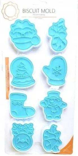 Dugattyús lyukasztó 8 db-os karácsonyi bélyegző mintával 1