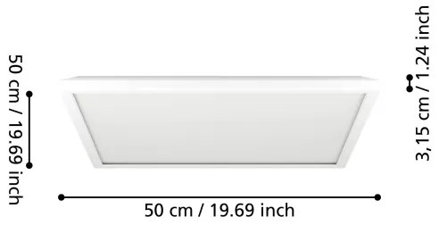 Eglo 901462 - LED Dimmelhető fürdőszobai lámpa ROVITO-R 17W/230V 50x50 cm IP44 fehér + távirányító