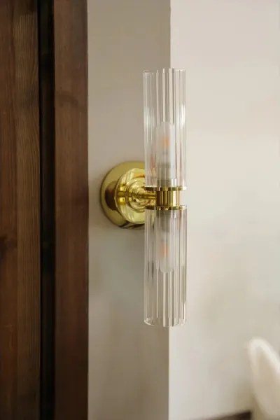 Markslöjd 109236 - Fürdőszobai fali lámpa RIMINI 2xG9/20W/230V IP44 sárgaréz