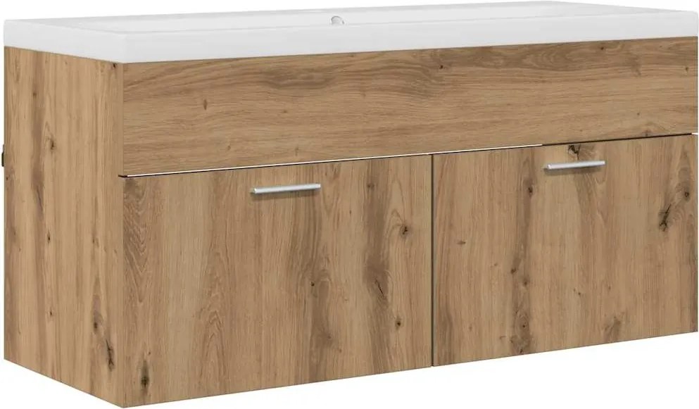 vidaXL Fürdőszoba Székény Artisan tölgy 100 x 38,5 x 46 cm Faanyag