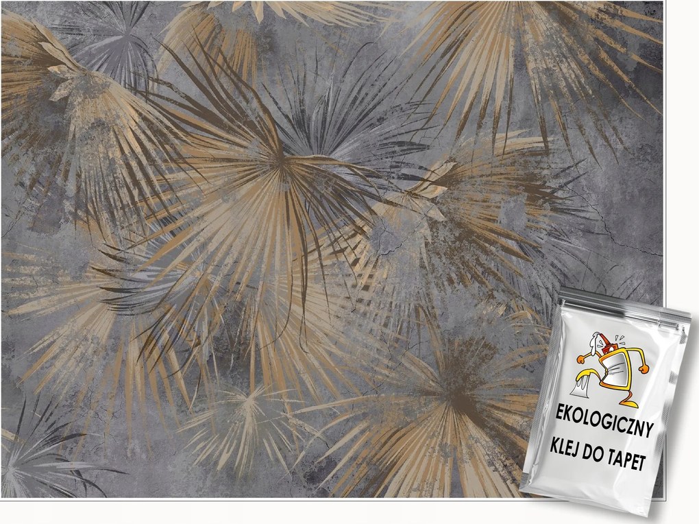 Fotótapéta Levelek A Betonon Bézs Hálószoba Nappali Tapéta 300x210