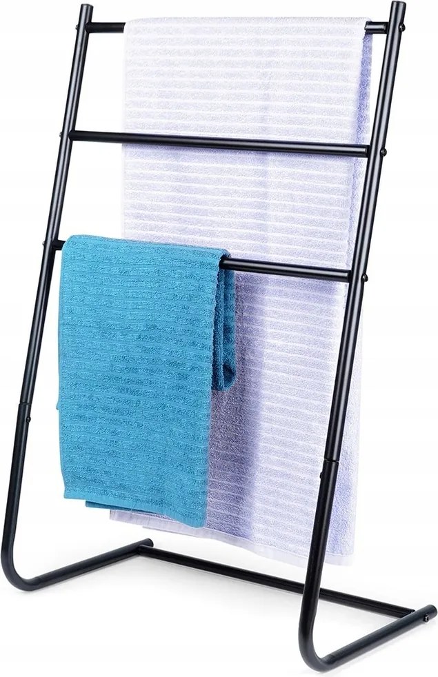 Törölközőtartó Álló, Szabadon Álló Fém Fekete 3 Szint