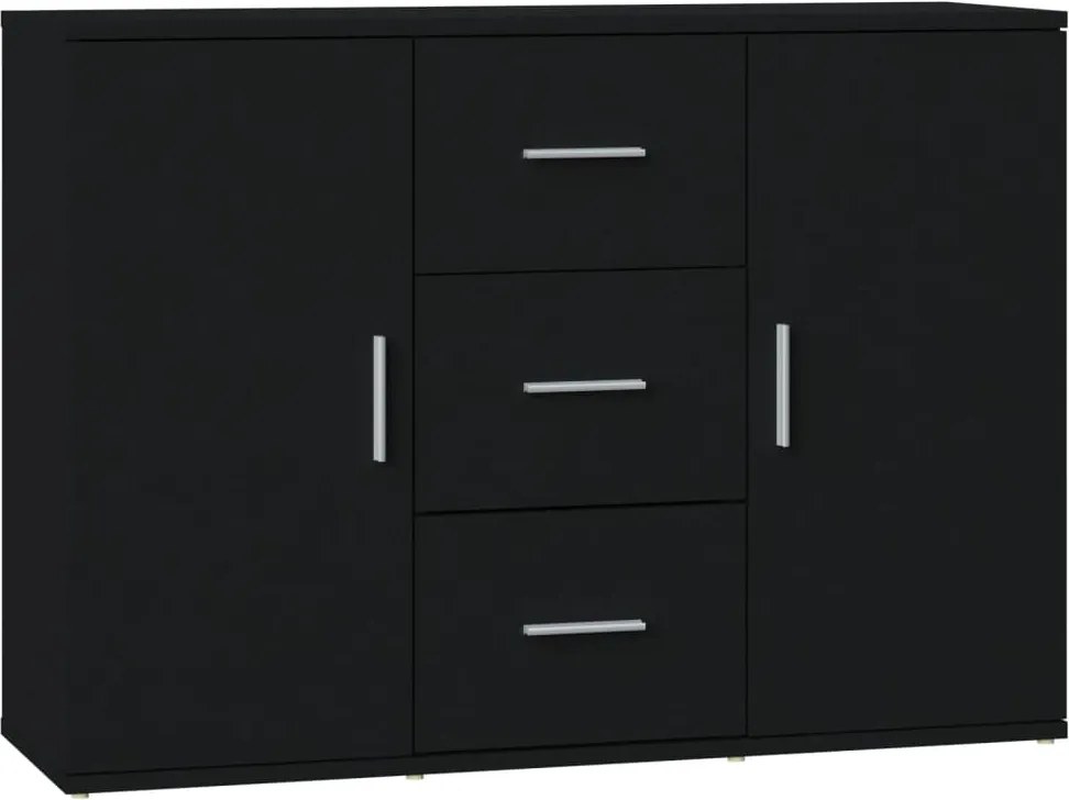 vidaXL fekete szerelt fa tálalószekrény 91 x 29,5 x 65 cm
