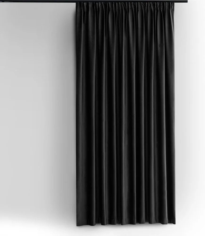 Fekete bársony dimout (részleges sötétítő) függöny 140x270 cm Velto – Filumi
