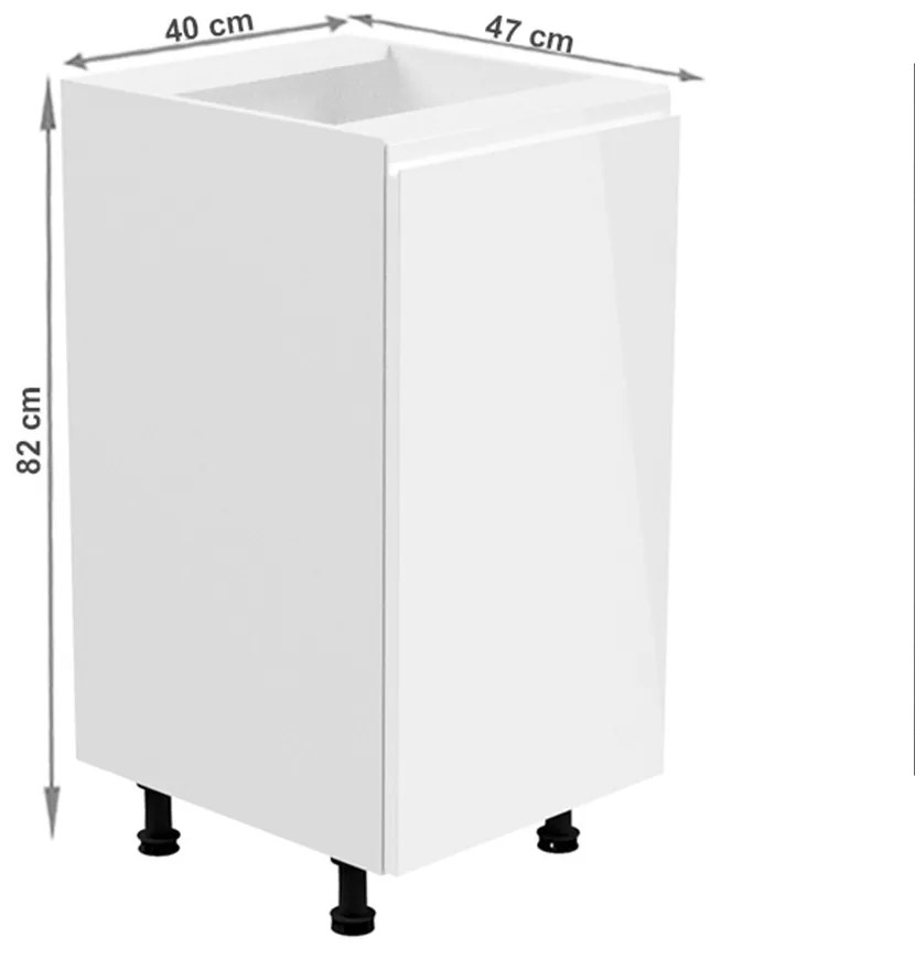 Alsó konyhaszekrény D40 Aurellia (fehér + fényes fehér) (J). 1015747
