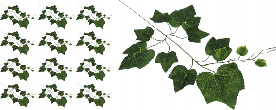 Borlevél Szőlőlevél lombhullató ág 54cm 12 db művirág