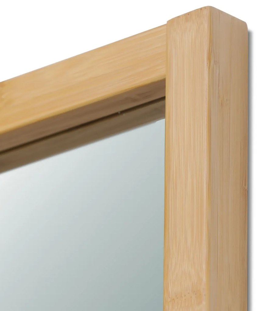 Fali tükör B043 NAT, bambusz, M