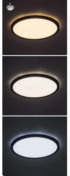 Rabalux 71096 - GONZALO LED mennyezeti lámpa 24W, 29 cm, fekete