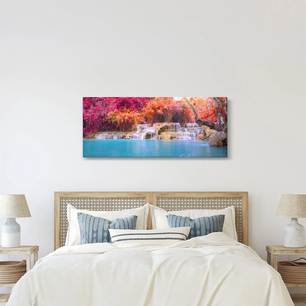 Türkiz lagúna, Laosz, Tat Kuang Si képe (120x50 cm)