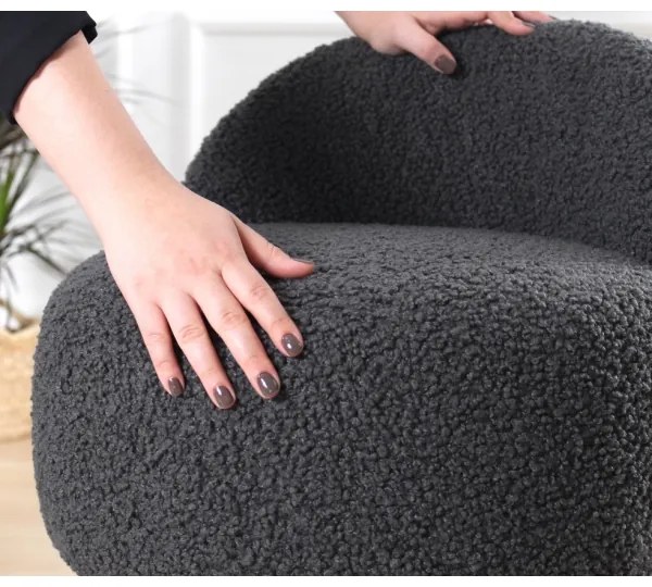 MIKI puff, átmérő 46 cm, sötétszürke