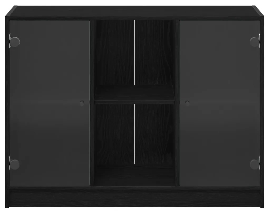 Oldalszekrény Fekete Tölgy 102x37x75,5 cm Mérnöki Fa