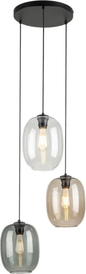 TK LIGHTING 5973 ELIO Többágú Függesztett Lámpa Barna, Fekete, Grafit, Átlátszó E27 IP20