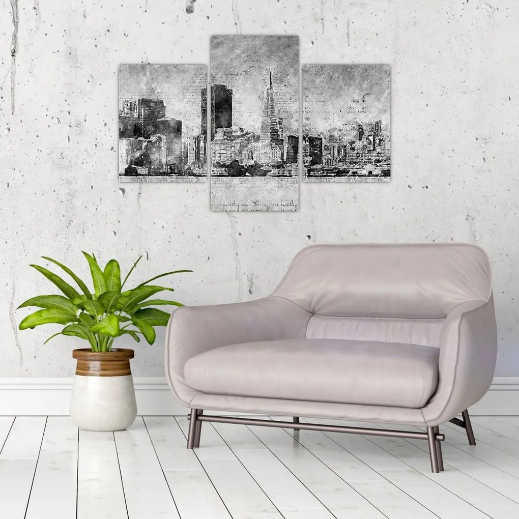 Kép - Kávé művészeti város (90x60 cm)