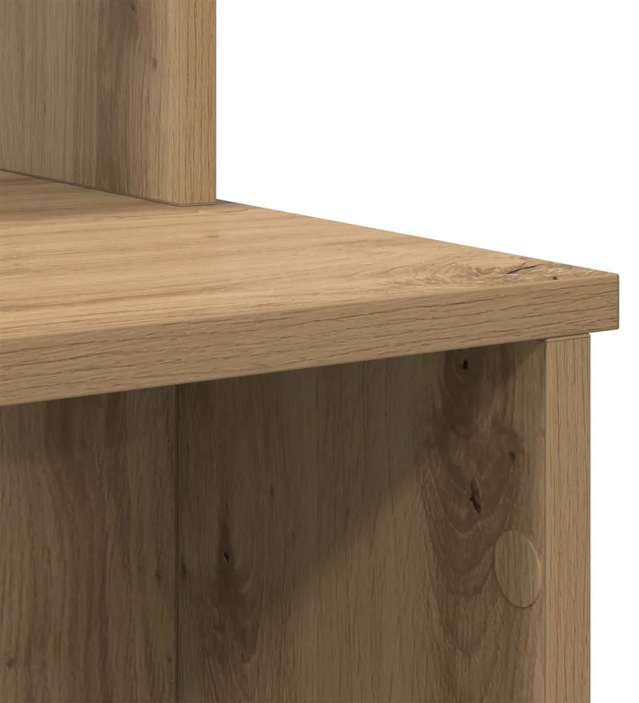 vidaXL Íróasztal Tárolással Kézműves Tölgy 120.5x44x88.5 cm Szerelt Fa