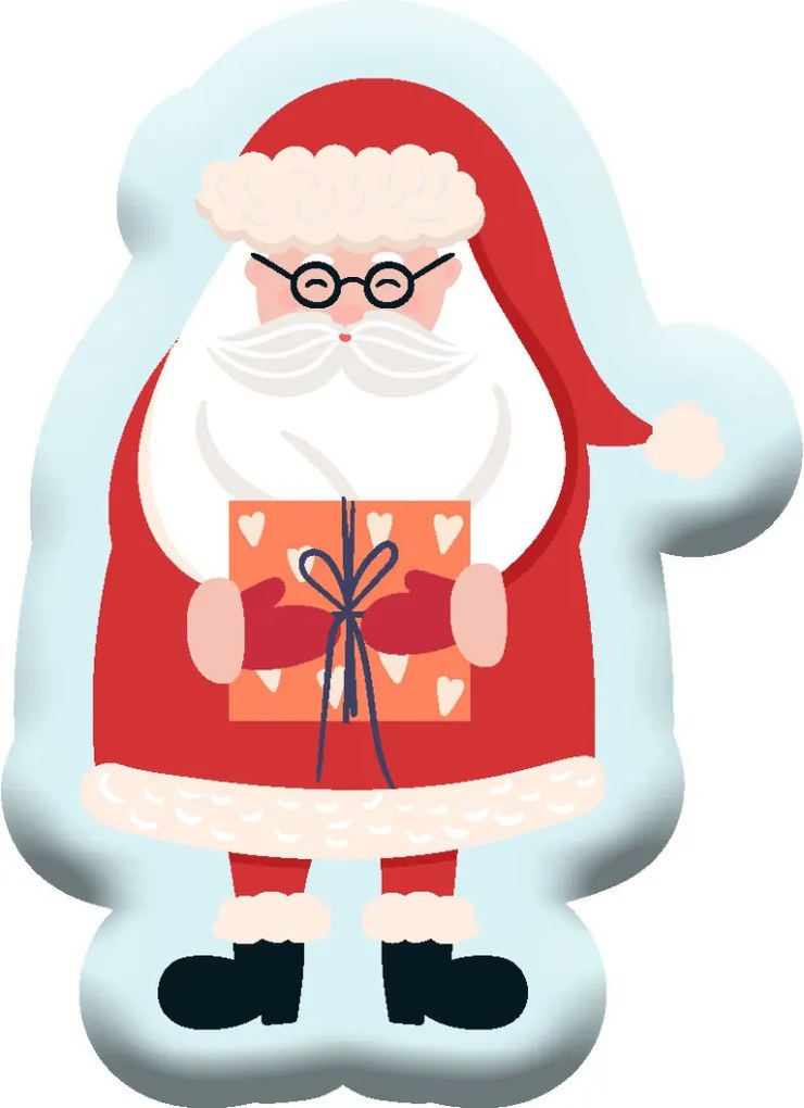 Télapó Gift Karácsony formapárna, díszpárna 40x28 cm Velúr