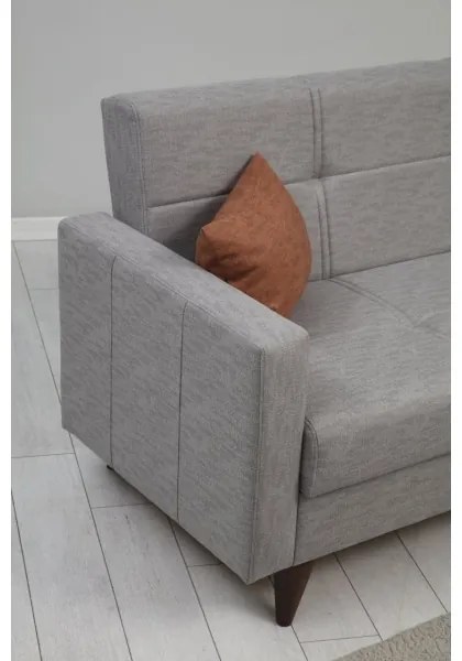 Háromszemélyes kihúzható kanapé KORFU világosszürke