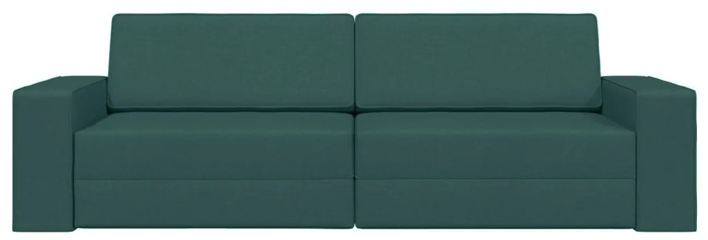 Padlókanapé ágy 2 az 1-ben Sötét Zöld 245x150x60.5 cm Szövet