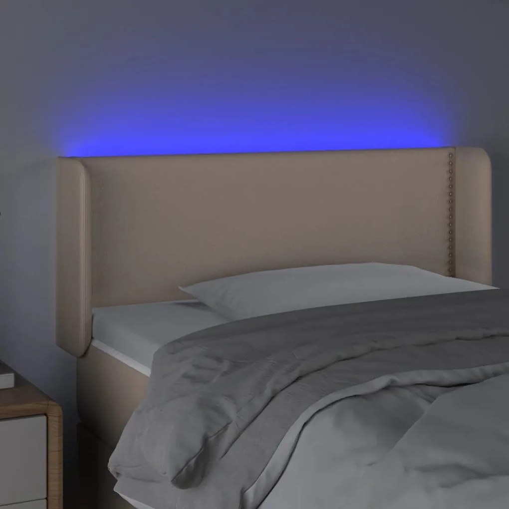 fekete műbőr LED-es fejtámla 93x16x78/88 cm