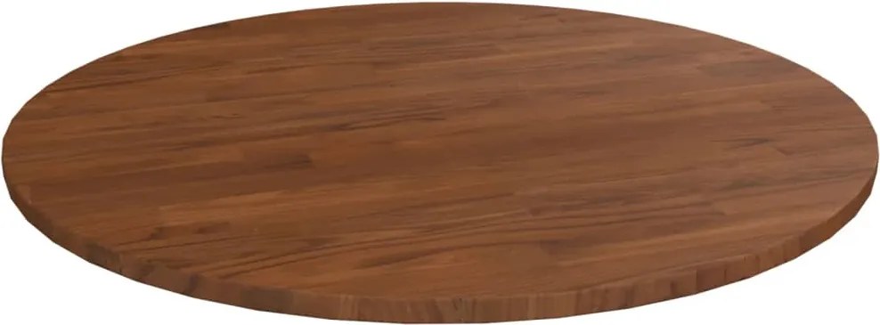 vidaXL sötétbarna kezelt tömör tölgyfa kerek asztallap Ø70x1,5 cm